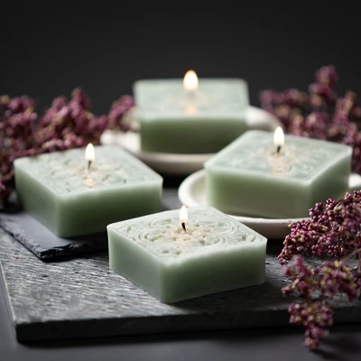 Sullivans Green Candles And Dish Gift Set, Green 4 Sullivans Green Candles And Dish Gift Set, Green - Image 2