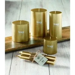 Tagltd Metallic Pillar Candle 3X6