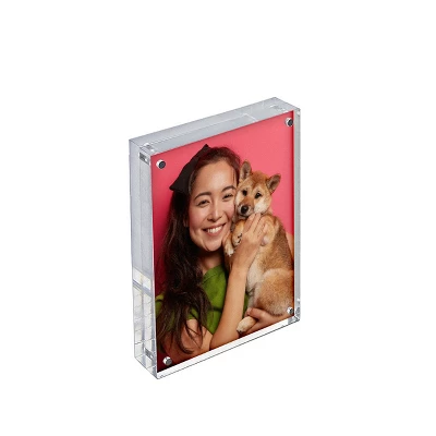 Azar Displays Clear Acrylic Magnetic Photo Block Frame Set With TWO 5x7 Size Frames 7 Azar Displays Clear Acrylic Magnetic Photo Block Frame Set With TWO 5x7 Size Frames - Image 5