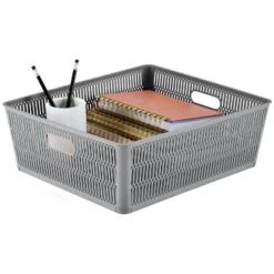 Simplify 2pk Large Slide And Stack Storage Shallow Totes Gray -Lamps and Lighting Store GUEST 4609a2af b3d6 4691 93ee 3bf92d885225