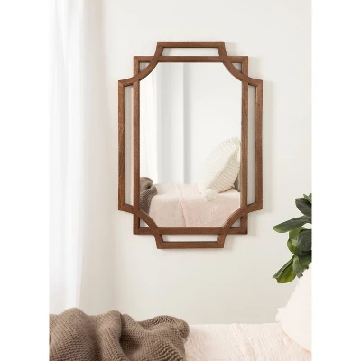 40" X 27" Minuette Wood Framed Wall Mirror Natural - Kate & Laurel All Things Decor 8 40" X 27" Minuette Wood Framed Wall Mirror Natural - Kate & Laurel All Things Decor - Image 6