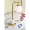 Possini Euro Design Barclay Modern Desk Lamp 23" High Warm Gold With USB Charging Port Frosted Glass Shade For Bedroom Living Room Bedside Office Kids -Lamps and Lighting Store GUEST 47970eb3 ee34 4692 88c1 57d121c5e911