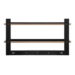 29" X 16" 2 Tier Ledge Wall Shelf Organizer With Five Hanging Hooks Black - Danya B. -Lamps and Lighting Store GUEST 479b5ca8 1d54 428d 9a93 83077ab0aacc