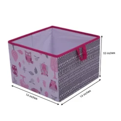 Bacati - Owls Pink/Gray Girls Cotton Storage Box Large -Lamps and Lighting Store GUEST 48a480ed c6fb 4182 931e b2d3f3e5e100