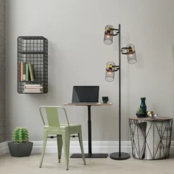 67.25" Echo Black Painted Metal Mesh Three Drum Shade Candlestick Floor Lamp - River Of Goods 13 67.25" Echo Black Painted Metal Mesh Three Drum Shade Candlestick Floor Lamp - River Of Goods -Lamps and Lighting Store GUEST 497ffdd1 1352 449e abe0 cfbd6c601cd7