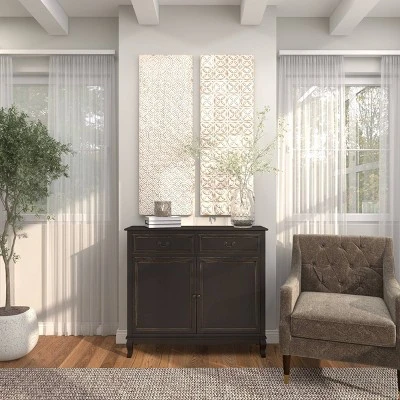 Set Of 2 Wooden Geometric Intricately Carved Wall Decors White - Olivia & May 13 Set Of 2 Wooden Geometric Intricately Carved Wall Decors White - Olivia & May - Image 11