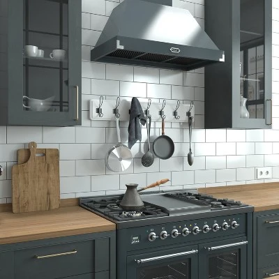 Flash Furniture Daly Wall Mounted 34 Inch Solid White Pine Wood Storage Rack With 7 Hooks For Entryway, Kitchen, Bathroom 3 Flash Furniture Daly Wall Mounted 34 Inch Solid White Pine Wood Storage Rack With 7 Hooks For Entryway, Kitchen, Bathroom