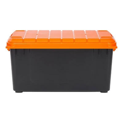 IRIS 2pk 82qt Store-it-All Box Black With Orange Lids And Buckles 3 IRIS 2pk 82qt Store-it-All Box Black With Orange Lids And Buckles
