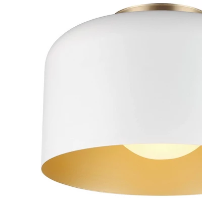 Amy 1-Light Matte White Flush Mount Ceiling Light With Inner Frosted Glass Shade - Globe Electric 4 Amy 1-Light Matte White Flush Mount Ceiling Light With Inner Frosted Glass Shade - Globe Electric - Image 2