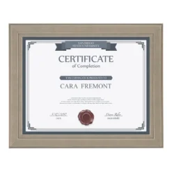 8.5" X 11" Kieva Document Frame Gray - DesignOvation