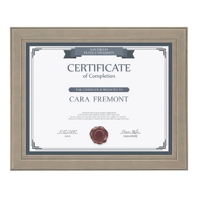 8.5" X 11" Kieva Document Frame Gray - DesignOvation 3 8.5" X 11" Kieva Document Frame Gray - DesignOvation