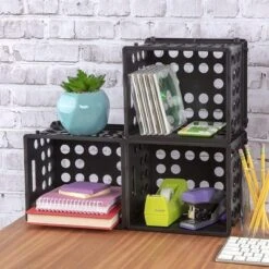 Sterilite Stackable Storage Organizer Mini Crate Set With Integrated Handles For Home, Office, Dorm, And Classroom Storage, Black, 12 Pack -Lamps and Lighting Store GUEST 4c756956 4472 483f 9765 3e0b8677ed40