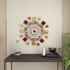 Metal Sunburst Wall Decor With Square Panel Accent Brown - Olivia & May 33 Metal Sunburst Wall Decor With Square Panel Accent Brown - Olivia & May -Lamps and Lighting Store GUEST 4e8f9b47 1db3 4ebe 9853 ae607edcc7b8