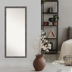 27" X 63" Non-Beveled Woodridge Rustic Gray Wood Full Length Floor Leaner Mirror - Amanti Art -Lamps and Lighting Store GUEST 4efd87d7 cac9 4e01 8331 1982cb6d45f3