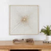 LuxenHome Gold Abstract Flower Square Metal Wall Art