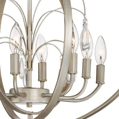Possini Euro Design Tiller Champagne Satin Silver Pendant Chandelier 31 1/2" Wide Modern Open Orb Frame 8-Light Fixture For Dining Room Kitchen Island 4 Possini Euro Design Tiller Champagne Satin Silver Pendant Chandelier 31 1/2" Wide Modern Open Orb Frame 8-Light Fixture For Dining Room Kitchen Island - Image 2