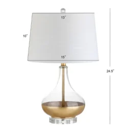 24.5" Glass West Table Lamp (Includes LED Light Bulb) Clear - JONATHAN Y -Lamps and Lighting Store GUEST 52b785aa 2c36 4e07 a06e f92e90babbc0