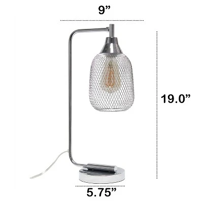 Industrial Mesh Desk Lamp Chrome - Lalia Home 4 Industrial Mesh Desk Lamp Chrome - Lalia Home - Image 2