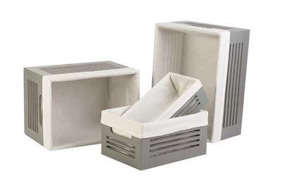 Creative Scents Wooden Gray Storage Bins - Small 7 Creative Scents Wooden Gray Storage Bins - Small - Image 5