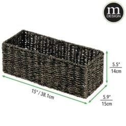 MDesign Natural Woven Bathroom Storage Organizer Basket -Lamps and Lighting Store GUEST 5521a17b ffd7 45fa b789 d193feb267c7
