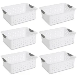 Sterilite Ultra Ventilated Open Top Plastic Storage Organizer Basket With Gray Contoured Carrying Handles 16 Sterilite Ultra Ventilated Open Top Plastic Storage Organizer Basket With Gray Contoured Carrying Handles -Lamps and Lighting Store GUEST 572db26e 526a 40d7 ad67 8fbcf035d85d
