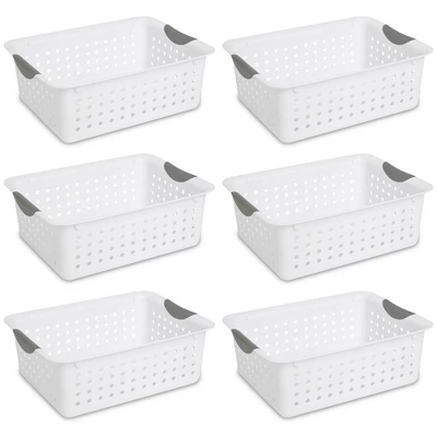 Sterilite Ultra Ventilated Open Top Plastic Storage Organizer Basket With Gray Contoured Carrying Handles 8 Sterilite Ultra Ventilated Open Top Plastic Storage Organizer Basket With Gray Contoured Carrying Handles - Image 6