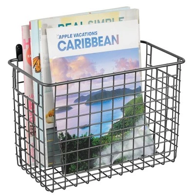 MDesign Metal Wall Mount Hanging Basket Bin For Home Storage 9 MDesign Metal Wall Mount Hanging Basket Bin For Home Storage - Image 7