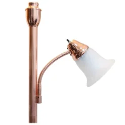 Torchiere Floor Lamp With Reading Light And Marble Glass Shade Rose Gold - Lalia Home -Lamps and Lighting Store GUEST 58175f9e 5782 4436 8a15 2689ceafd6eb