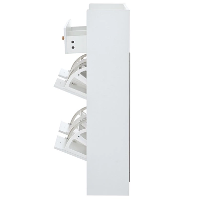 Clint 42.5" Height Shoe Rack Multifunctional 2-Tier Organizer With Drawers For 19 Pairs With 4 Flip Down Drawers-Maison Boucle 7 Clint 42.5" Height Shoe Rack Multifunctional 2-Tier Organizer With Drawers For 19 Pairs With 4 Flip Down Drawers-Maison Boucle - Image 5