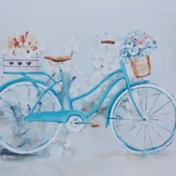 Canvas Bike Handmade Framed Wall Art With Tan Frame Blue - Olivia & May -Lamps and Lighting Store GUEST 5a9ea2ff c1c9 4bc0 93eb babdd41739e2