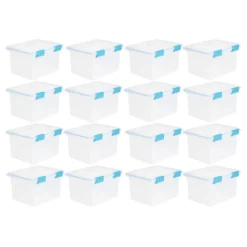 Sterilite 32 Quart Stackable Clear Plastic Storage Tote Container With Blue Gasket Latching Lid For Home And Office Organization, Clear -Lamps and Lighting Store GUEST 5af01a01 4fb5 41c8 8a71 eca3510aab53