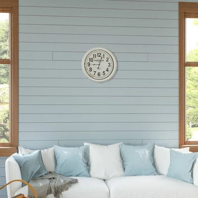 23" Round Wall Clock Distressed White - Yosemite Home Decor 4 23" Round Wall Clock Distressed White - Yosemite Home Decor - Image 2