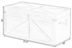 Vintiquewise Vintiquewise Brown Large Wooden Lockable Trunk Farmhouse Style Rustic Design Lined Storage Chest With Rope Handles -Lamps and Lighting Store GUEST 5d72109a c181 40f1 a090 6ffe199dc4fa