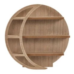 Brown Wooden Moon Shelf, Rustic Wall Home Decor, Crystal Holder For Stones Display And Essential Oils (12 X 12 X 3 In) -Lamps and Lighting Store GUEST 5e7bae76 0168 4a7f 9212 d843e20a0250