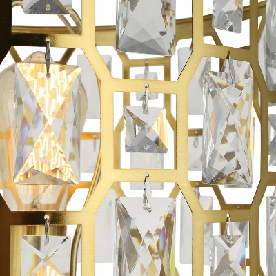 63" Cleo Glam Gold Metal And Faceted Crystal Drum Shade Floor Lamp - River Of Goods 10 63" Cleo Glam Gold Metal And Faceted Crystal Drum Shade Floor Lamp - River Of Goods - Image 8