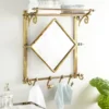 25" X 28" Bathroom Wall Rack With Hooks And Mirror Brass - Olivia & May 2 25" X 28" Bathroom Wall Rack With Hooks And Mirror Brass - Olivia & May -Lamps and Lighting Store GUEST 5edcbb1c 1cc1 4b51 a2b2 3270f5fe0275