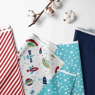 Bacati - Space Multicolor Boys Cotton Storage Box Small 8 Bacati - Space Multicolor Boys Cotton Storage Box Small - Image 6