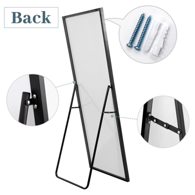 Cady 59"x 20" Framed Floor Free Standing Contemporary Full Length Mirror - The Pop Home 5 Cady 59"x 20" Framed Floor Free Standing Contemporary Full Length Mirror - The Pop Home - Image 4