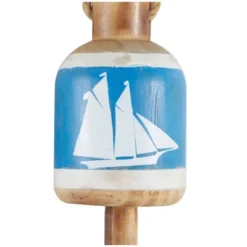 Set Of 3 Wood Buoy Anchor Sailboat And Ship Wheel Wall Decors With Hanging Rope Blue - Olivia & May -Lamps and Lighting Store GUEST 61e2823a 9fff 4cf1 b558 49169c8a75bb