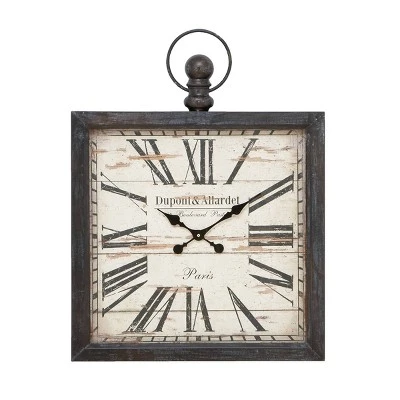 Metal Pocket Watch Style Wall Clock Brown - Olivia & May 3 Metal Pocket Watch Style Wall Clock Brown - Olivia & May