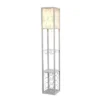 Etagere Organizer Storage Shelf Floor Lamp With Linen Shade Gray - Simple Designs -Lamps and Lighting Store GUEST 63413cc4 282f 41b9 a445 ebfb00cf5ba7