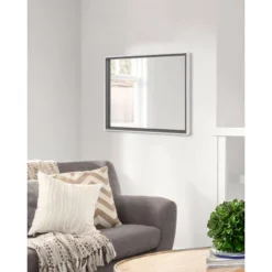 19" X 24" Gibson Decorative Framed Wall Mirror Gray/White - Kate & Laurel All Things Decor -Lamps and Lighting Store GUEST 638f0716 3186 4b94 89ff c87cddd74816