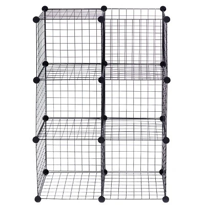Costway 6 Cube Grid Wire Organizer Wardrobe Shelves Bookcase DIY 4 Costway 6 Cube Grid Wire Organizer Wardrobe Shelves Bookcase DIY - Image 2