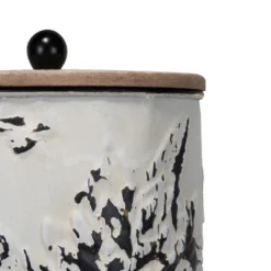 Set Of 3 Cream And Gray Floral Metal Decorative Storage Canisters - Foreside Home & Garden -Lamps and Lighting Store GUEST 650257c7 31d4 4b59 b9b2 17adfb851bec