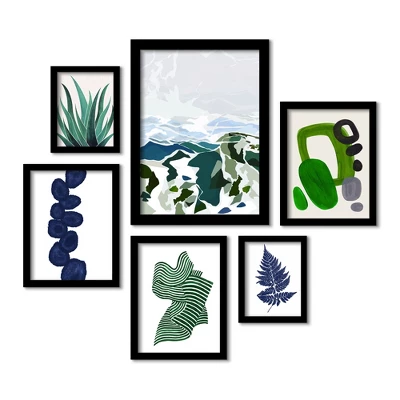 (Set Of 6) Framed Prints Gallery Wall Art Set Green Mountains By Louise Robinson - Americanflat 3 (Set Of 6) Framed Prints Gallery Wall Art Set Green Mountains By Louise Robinson - Americanflat