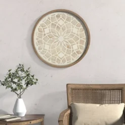 Leah Round Two-Tone Medallion Wall Decor Natural/White - Madison Park 14 Leah Round Two-Tone Medallion Wall Decor Natural/White - Madison Park -Lamps and Lighting Store GUEST 65bf49e3 ccde 448f b852 ab73aed441cc