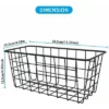 NEX 2pk Hanging Metal No Drilling Wall Mounted Storage Baskets Black