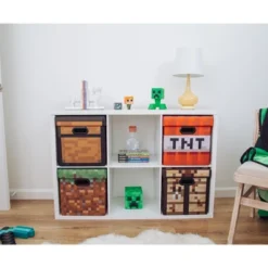 Ukonic Minecraft Grassy Block Fabric Storage Bin Cube Organizer With Lid | 13 Inches -Lamps and Lighting Store GUEST 665eb99e fa74 4066 ae07 23212b2d3036