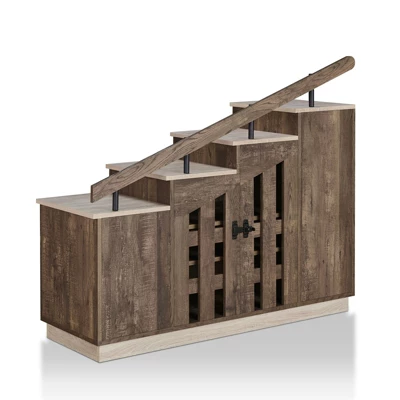 Barstead Wood Staircase Shoe Cabinet In Reclaimed Oak - Furniture Of America 3 Barstead Wood Staircase Shoe Cabinet In Reclaimed Oak - Furniture Of America