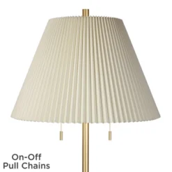Possini Euro Design Milan Modern 66" Tall Floor Lamp Gold Metal Beige Pleated Empire Fabric Shade For Living Room Bedroom Office -Lamps and Lighting Store GUEST 6779aa2d 2847 457b 83cc ce6d2fae6545